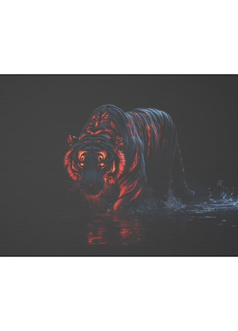 Tiger Red Stripes Art | Acrylic, Metal & Canvas - Snapping Turtle Gallery