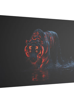 Tiger Red Stripes Art | Acrylic, Metal & Canvas - Snapping Turtle Gallery