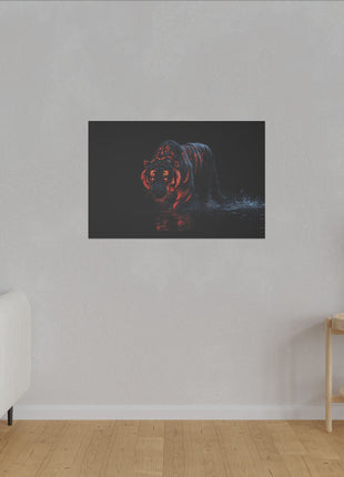 Tiger Red Stripes Art | Acrylic, Metal & Canvas - Snapping Turtle Gallery