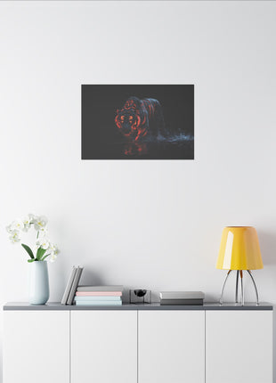 Tiger Red Stripes Art | Acrylic, Metal & Canvas - Snapping Turtle Gallery