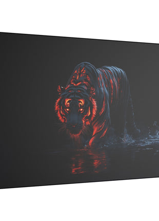 Tiger Red Stripes Art | Acrylic, Metal & Canvas - Snapping Turtle Gallery