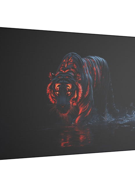 Tiger Red Stripes Art | Acrylic, Metal & Canvas - Snapping Turtle Gallery