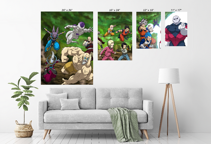 Full power DBZ ally team charging scene – Full Set canvas artwork

