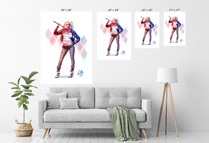 Harley Quinn 11x17 art print by Wills – Snapping Turtle Gallery
