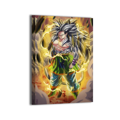 Alt: Electrified Goku in SSJ5 form roaring with primal power – 24x36 canvas