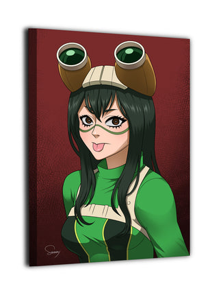 Tsuyu Asui Froppy Art | Acrylic, Metal & Canvas - Snapping Turtle Gallery