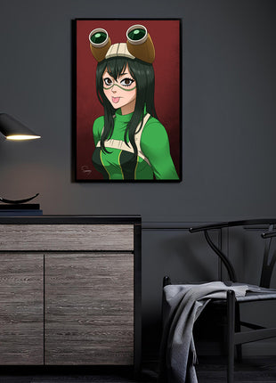 Tsuyu Asui Froppy Art | Acrylic, Metal & Canvas - Snapping Turtle Gallery