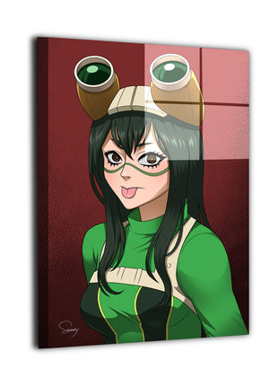 Tsuyu Asui Froppy Art | Acrylic, Metal & Canvas - Snapping Turtle Gallery
