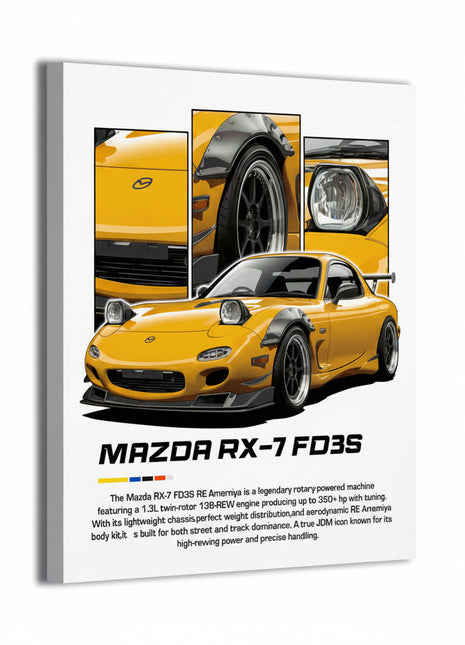 Mazda RX-7 FD3S Wall Art | JDM Ultra-HD Acrylic, Metal & Canvas - Snapping Turtle Gallery