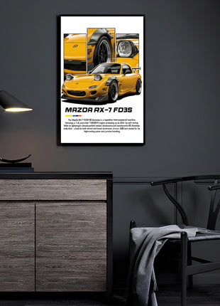 Mazda RX-7 FD3S Wall Art | JDM Ultra-HD Acrylic, Metal & Canvas - Snapping Turtle Gallery