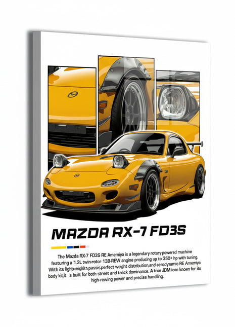 Mazda RX-7 FD3S Wall Art | JDM Ultra-HD Acrylic, Metal & Canvas - Snapping Turtle Gallery