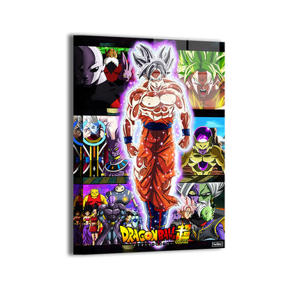 Epic Dragon Ball Super Ultra Instinct artwork with cast – 24x36 acrylic anime wall decor