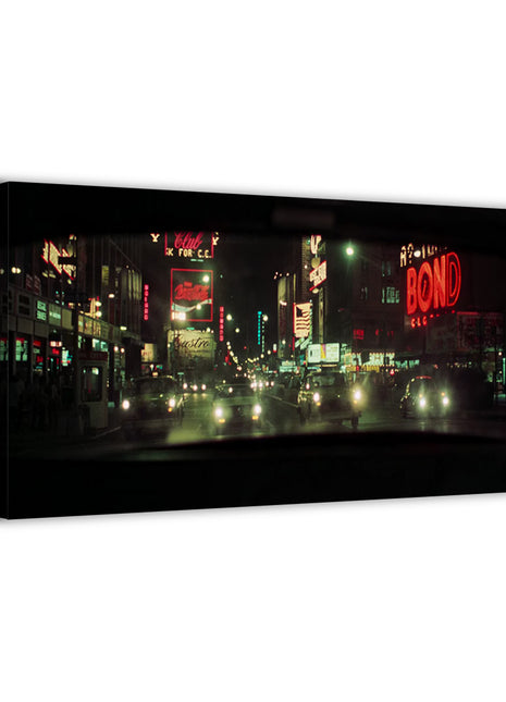 Retro City Wall Art | Neon Rearview HD Acrylic, Metal & Canvas Print - Snapping Turtle Gallery
