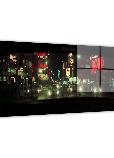 Retro City Wall Art | Neon Rearview HD Acrylic, Metal & Canvas Print - Snapping Turtle Gallery