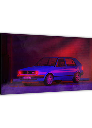 Garage Wall Art | Neon GTI Nights VW GTI HD Acrylic, Metal & Canvas - Snapping Turtle Gallery