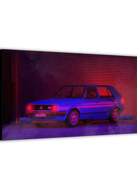 Garage Wall Art | Neon GTI Nights VW GTI HD Acrylic, Metal & Canvas - Snapping Turtle Gallery