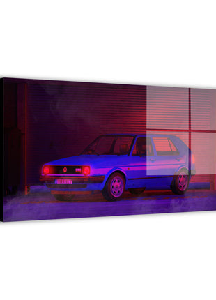 Garage Wall Art | Neon GTI Nights VW GTI HD Acrylic, Metal & Canvas - Snapping Turtle Gallery