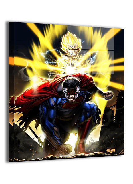 Vegeta vs Superman Wall Art | Broken Justice Clash | Snapping Turtle Gallery - Snapping Turtle Gallery