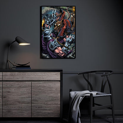 Vengeance Clash Wall Art Room Mockup – Splinter vs Shredder TMNT by Emil Cabaltierra