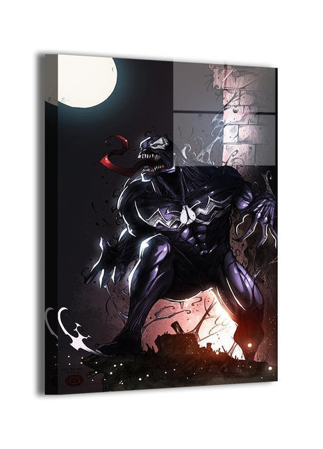 Venom Midnight Hunger Art - Ultra-HD Acrylic & HD Metal Gallery Print - Marvel Symbiote Comic Artwork - Premium Wall Decor