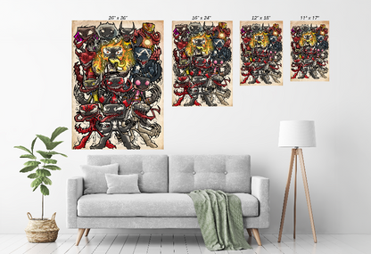 acrylic Venomverse wall art featuring Marvel’s infected icons