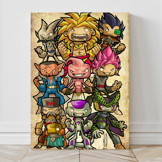 Villain Parade Chibi Wall Art 24x36 Canvas