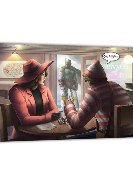 Waldo x Carmen Sandiego x Boba Fett | Ultra-HD Acrylic, Metal & Canvas - Snapping Turtle Gallery
