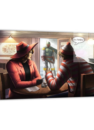 Waldo x Carmen Sandiego x Boba Fett | Ultra-HD Acrylic, Metal & Canvas - Snapping Turtle Gallery