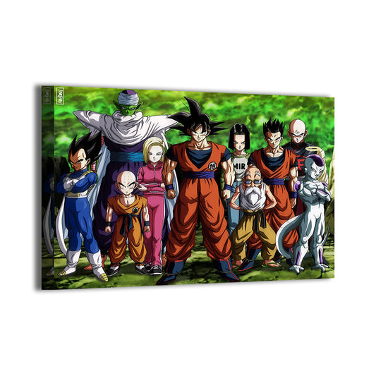 Clean, classic Dragon Ball Z character lineup – 24x36 canvas print