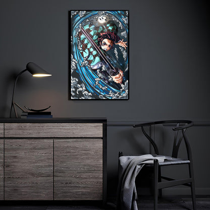 Water Breathing Fury Wall Art Room Mockup – Tanjiro Demon Slayer by Ray Dash