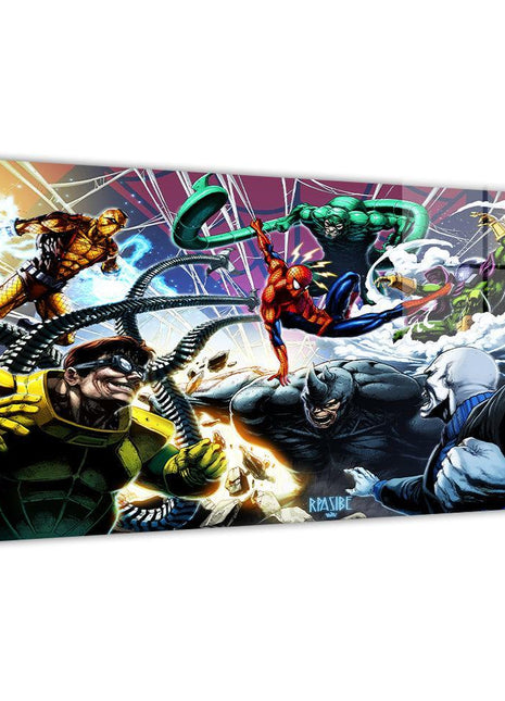 Web of Villains Spider-Man vs Sinister Six wall art by Ryan Pasibe