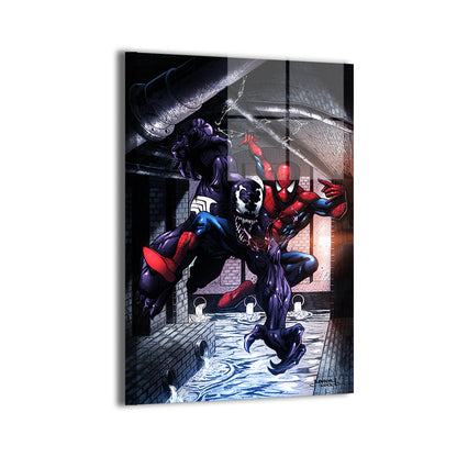 24x36 acrylic print of Marvel's dark showdown between Spider-Man and Venom