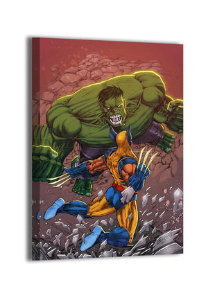 Wolverine Hulk Art | Acrylic, Metal & Canvas - Snapping Turtle Gallery