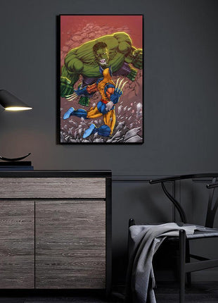 Wolverine Hulk Art | Acrylic, Metal & Canvas - Snapping Turtle Gallery