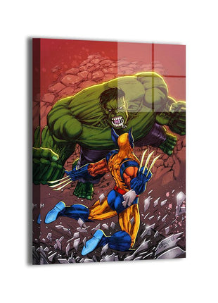 Wolverine Hulk Art | Acrylic, Metal & Canvas - Snapping Turtle Gallery