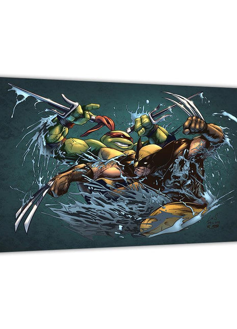 Wolverine vs Raphael Wall Art | Crossover Fan Art | Snapping Turtle Gallery [variant_option1] Print, Premium Wall Art by Snapping Turtle Gallery