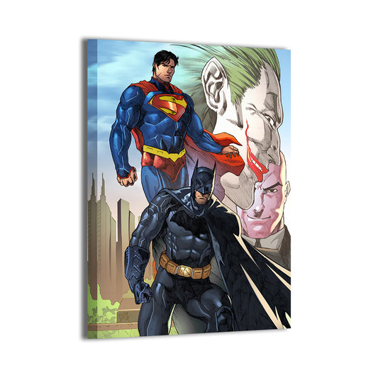 World’s Finest Showdown Wall Art Canvas Print – Batman, Superman, Joker & Lex by Jay Silva