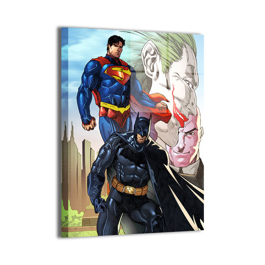 World’s Finest Showdown Wall Art Metal Print – Batman, Superman, Joker & Lex by Jay Silva