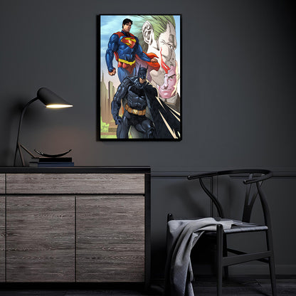 World’s Finest Showdown Wall Art Room Mockup – Batman, Superman, Joker & Lex by Jay Silva