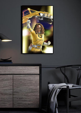 Yellow Ranger Wall Art | Power Rangers Fan Art | Snapping Turtle Gallery - Snapping Turtle Gallery