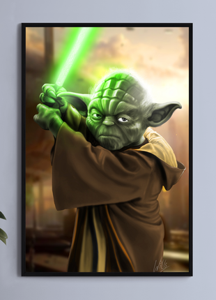 Yoda Jedi Master Star Wars Art | Acrylic, Metal & Canvas - Snapping Turtle Gallery