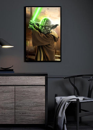 Yoda Jedi Master Star Wars Art | Acrylic, Metal & Canvas - Snapping Turtle Gallery