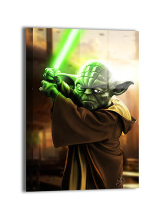 Yoda Jedi Master Star Wars Art | Acrylic, Metal & Canvas - Snapping Turtle Gallery