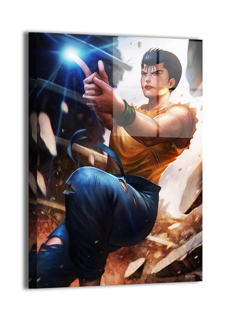 Yusuke Urameshi Wall Art | Yu Yu Hakusho Ultra-HD Acrylic, Metal & Canvas Print - Snapping Turtle Gallery