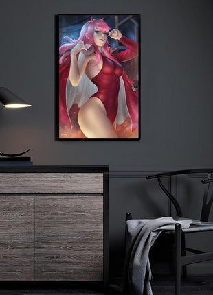 Zero Two Wall Art | Darling in the FranXX Acrylic, Metal & Canvas - Snapping Turtle Gallery