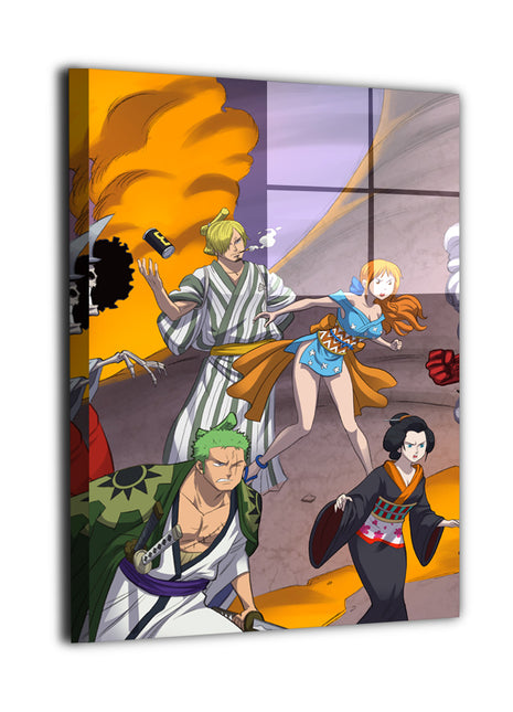 Straw Hat Pirates Wall Art | One Piece Wano Acrylic, Metal & Canvas - Snapping Turtle Gallery