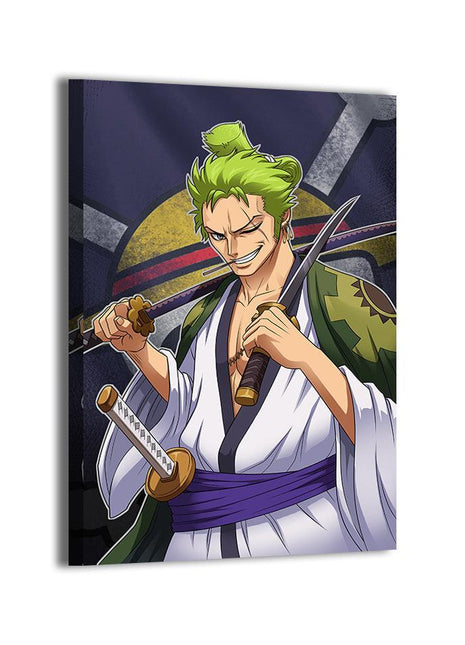 Zoro Wall Art | One Piece Acrylic, Metal & Canvas - Snapping Turtle Gallery