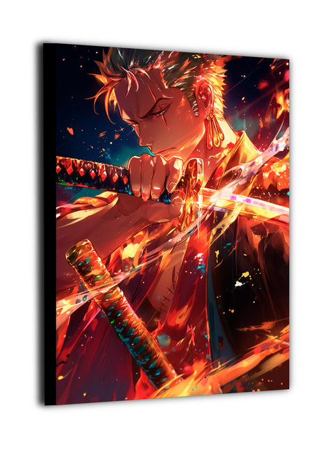 Zoro One Piece Art | Acrylic, Metal & Canvas - Snapping Turtle Gallery