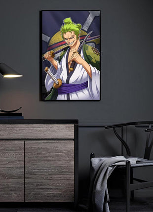 Zoro Wall Art | One Piece Acrylic, Metal & Canvas - Snapping Turtle Gallery