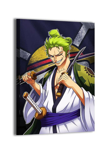 Zoro Wall Art | One Piece Acrylic, Metal & Canvas - Snapping Turtle Gallery
